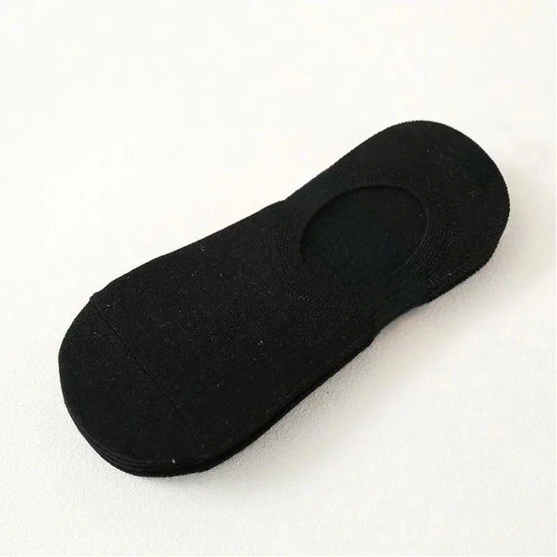 Men's Invisible Silicone Ankle Boat Socks - 5 Pairs Cotton No - Show Slippers - lily supply
