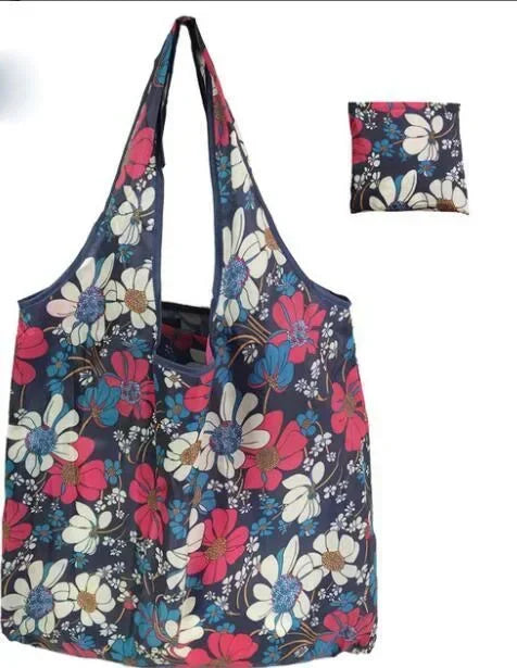 Big Nylon Foldable Reusable Tote Bag - Eco Polyester Shoulder Handbag