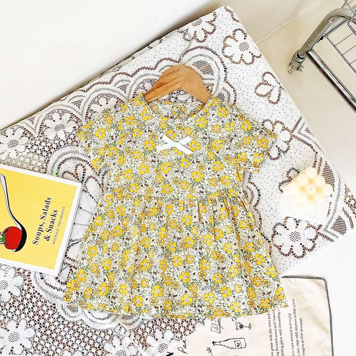 Baby Girls Floral Cotton Summer Dress | Short Sleeve Casual Holiday Dress 6M - 4Y - lily supply