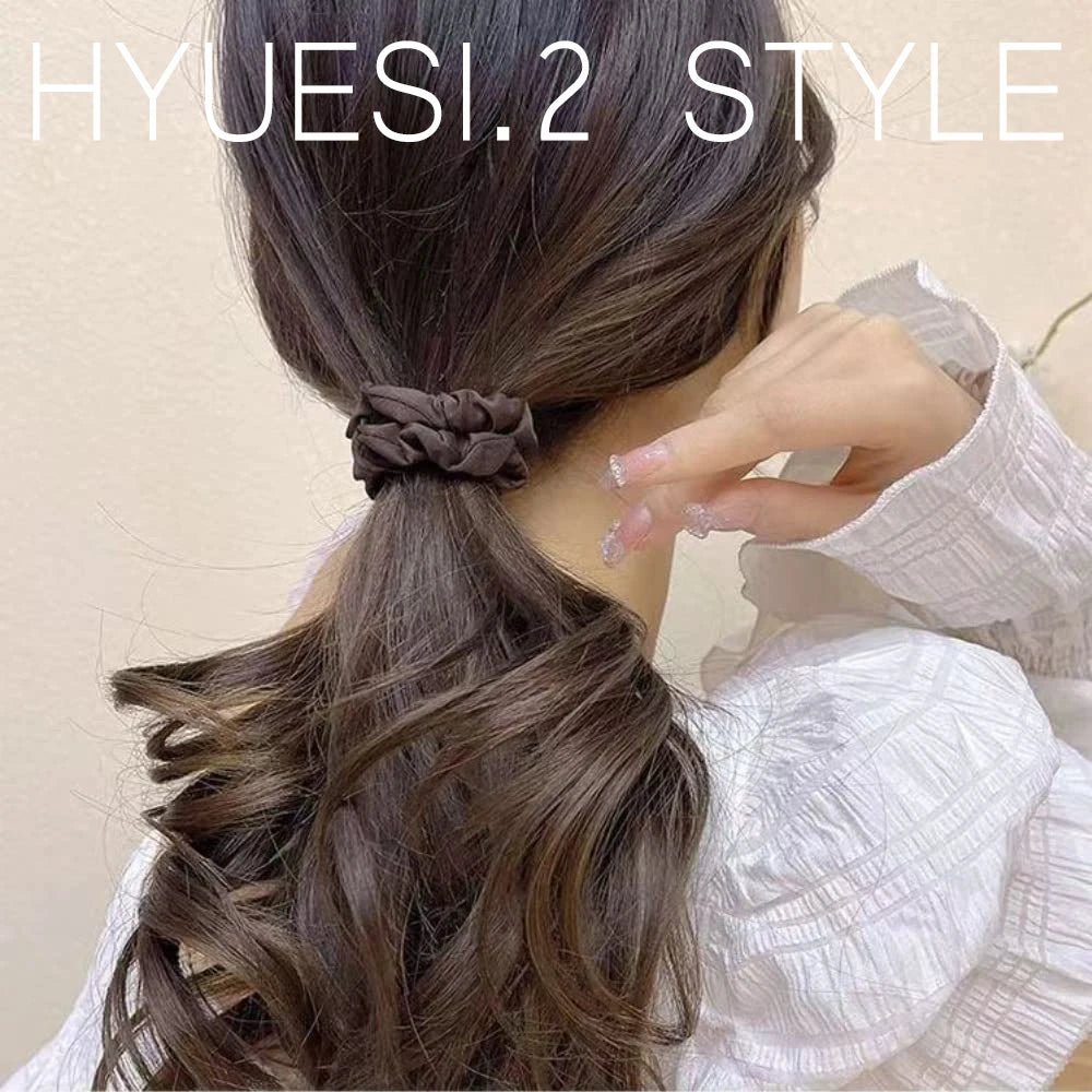 Soft Satin Imitation Silk Scrunchies Set - Elastic Ponytail Holders - lily supply