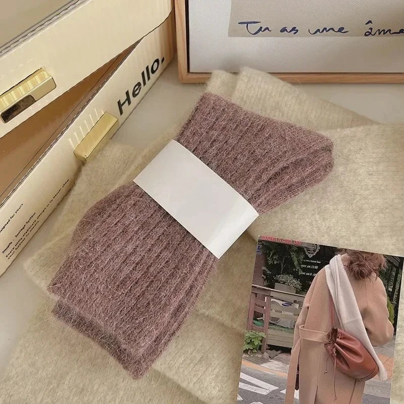 Women's Cashmere Wool Thermal Long Socks - Harajuku Style Winter Warm Sox