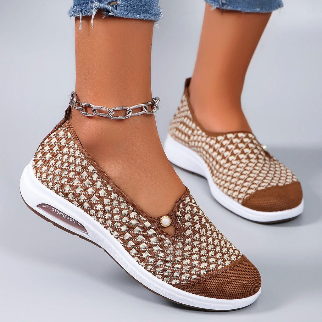 Spring new women's sports shoes, fashionable, breathable, lightweight, non - slip, wear - resistant, casual sports shoes, flat shoes - lily supply