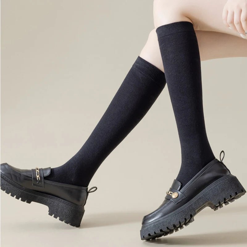 Women's JK Below - Knee High Cotton Socks – Japanese School Style - lily supply