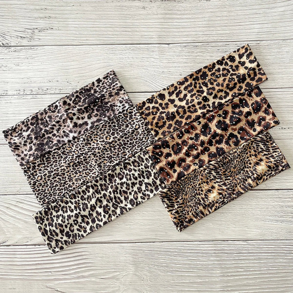 1pc Fashion Women Headband Rhinestone Leopard Printed Hairband Hair Accessories For Lady Girls Shopping Face Wash Turban Bandana - lily supply