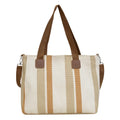 Women's Striped Canvas Crossbody Shoulder Bag - Large Tote 2023