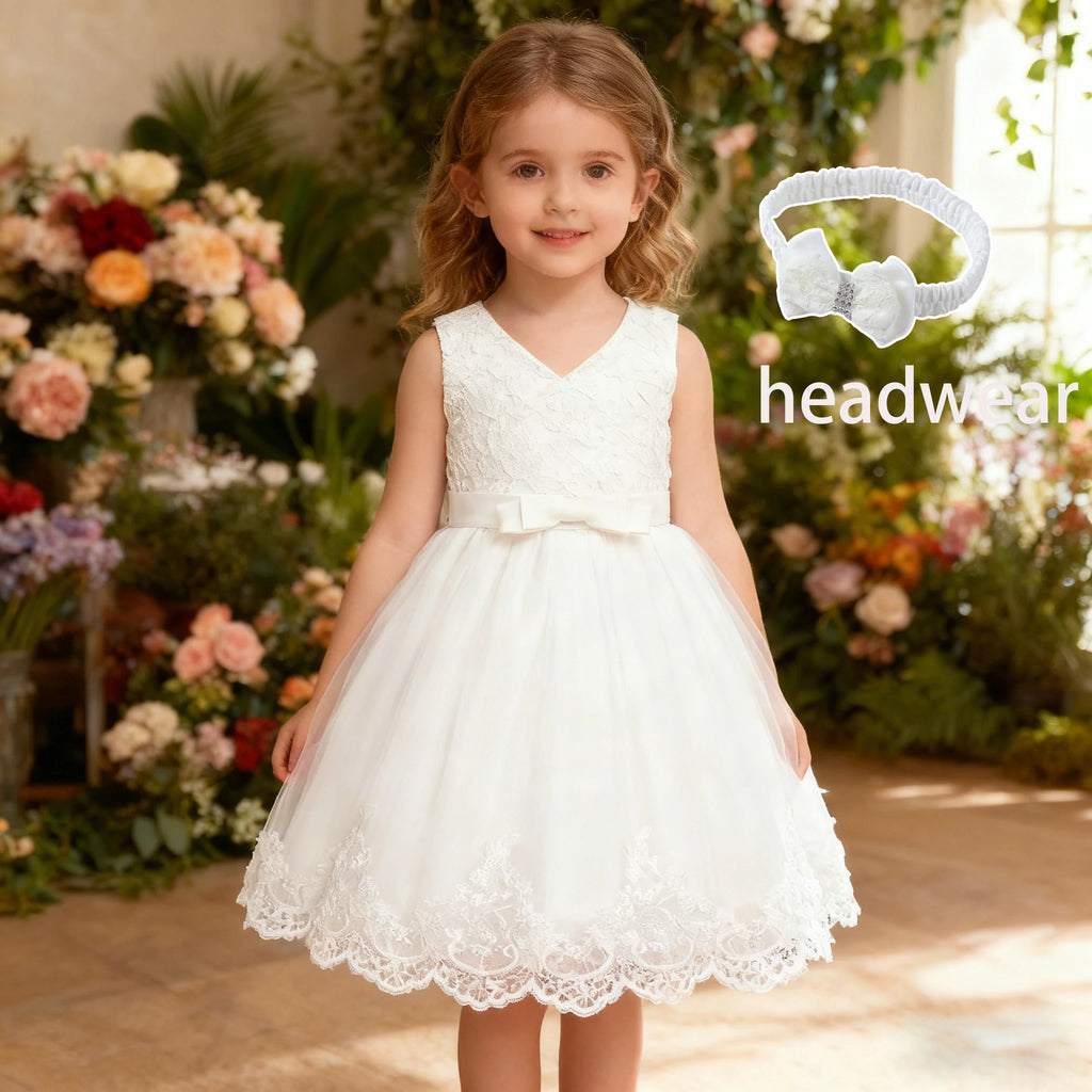 Girls Elegant dress for girl Toddlers kids White Wedding Party Gown Baptism Ceremony Vestidos Festive dress new year Clothing - lily supply