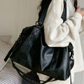Women's Leather Vintage Shoulder Messenger Bag - Solid Simplicity Handbag