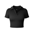 Women's T Shirt Sexy Short Sleeved Polo Shirt Casual Sports Tennis Shirt Tight Fit Fitness Yoga Top Ladies top - lily supply