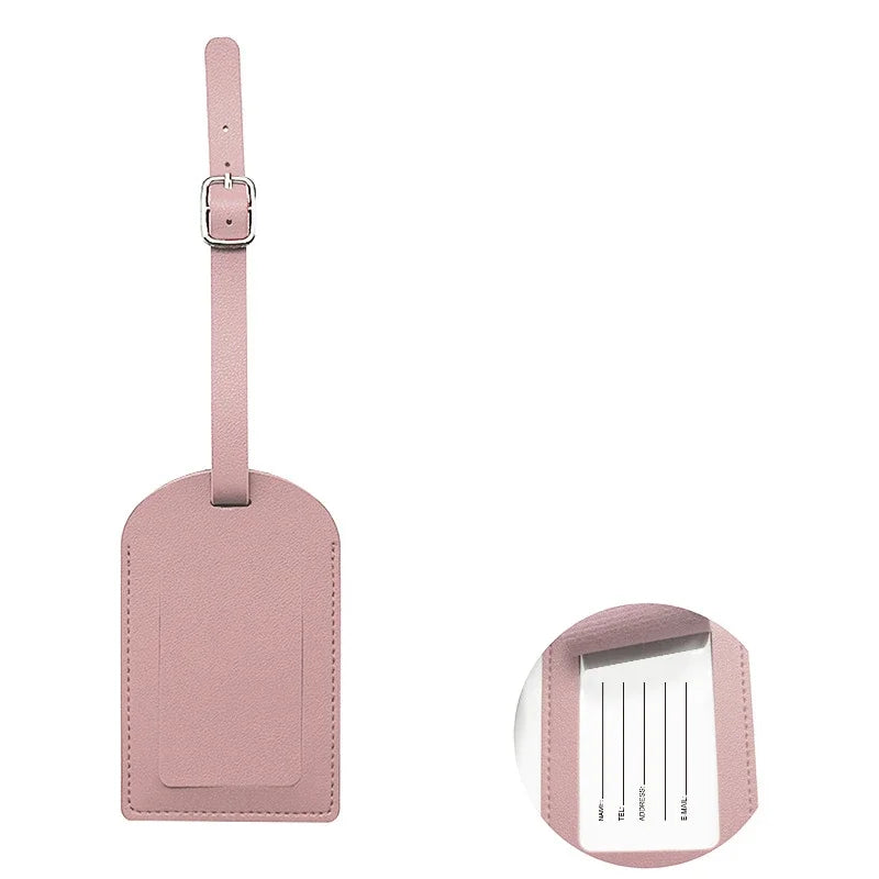 Travel Luggage Tag for Women Men Suitcase Identifier Label Baggage PU Leather Boarding Bag Tag Name ID Address Holder Accessorie