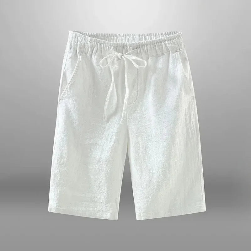 Men's Cotton Linen Beach Shorts – Casual Breathable Vacation & Gym Sweatpants