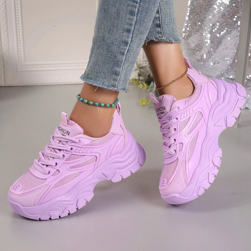Women Sneakers 2024 New Fashion Chunky Sneakers Women Outdoor Tennis Platform Sports Shoes for Women Lightweight Designer Shoes - lily supply