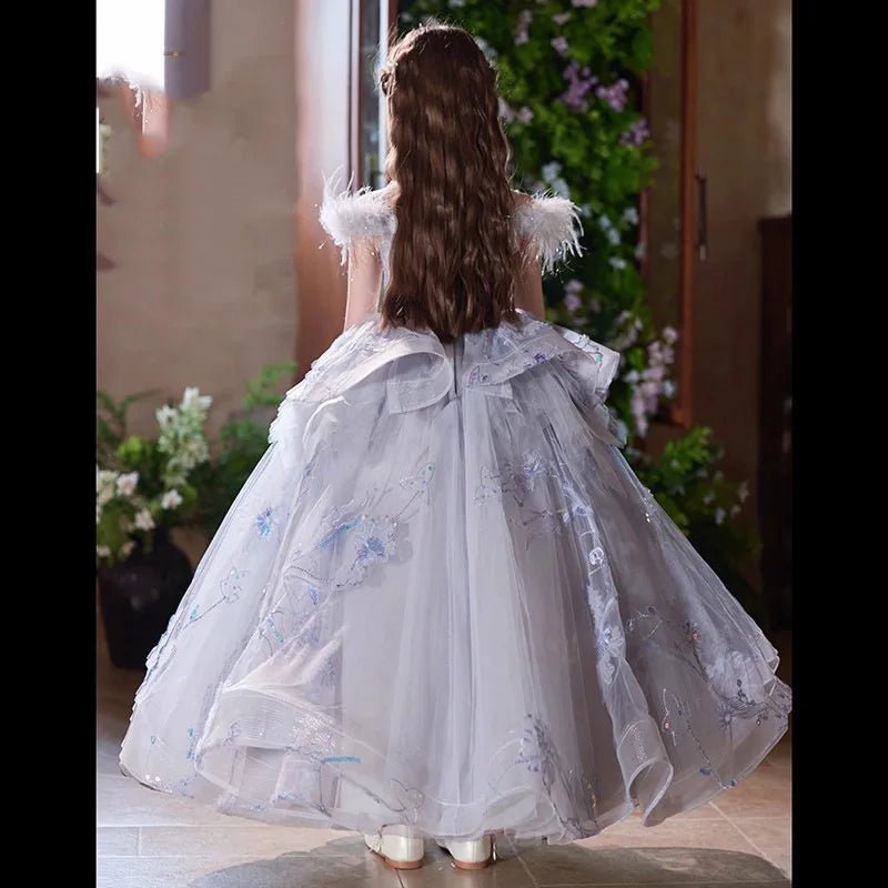 Girls Luxury Evening Princess Dress | Piano Performance Catwalk Costume Ages 7 - 13Y - lily supply