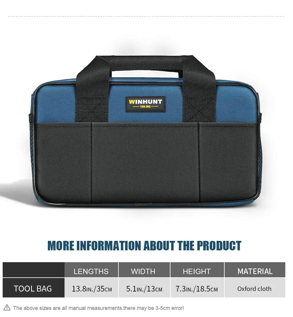 Heavy Duty Tool Tote Bag - 14 Inch Storage Organiser with Multiple Pockets