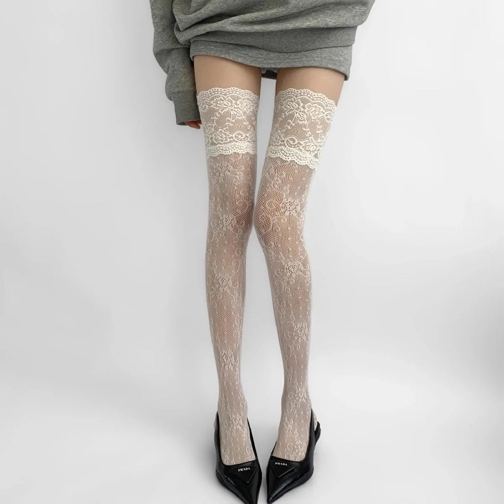 Women Thigh High Lace Stockings - Lolita Style