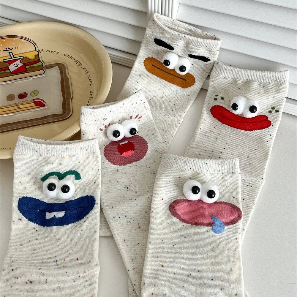 Funny Expression Women's Socks - Cute Cartoon Gift - lily supply