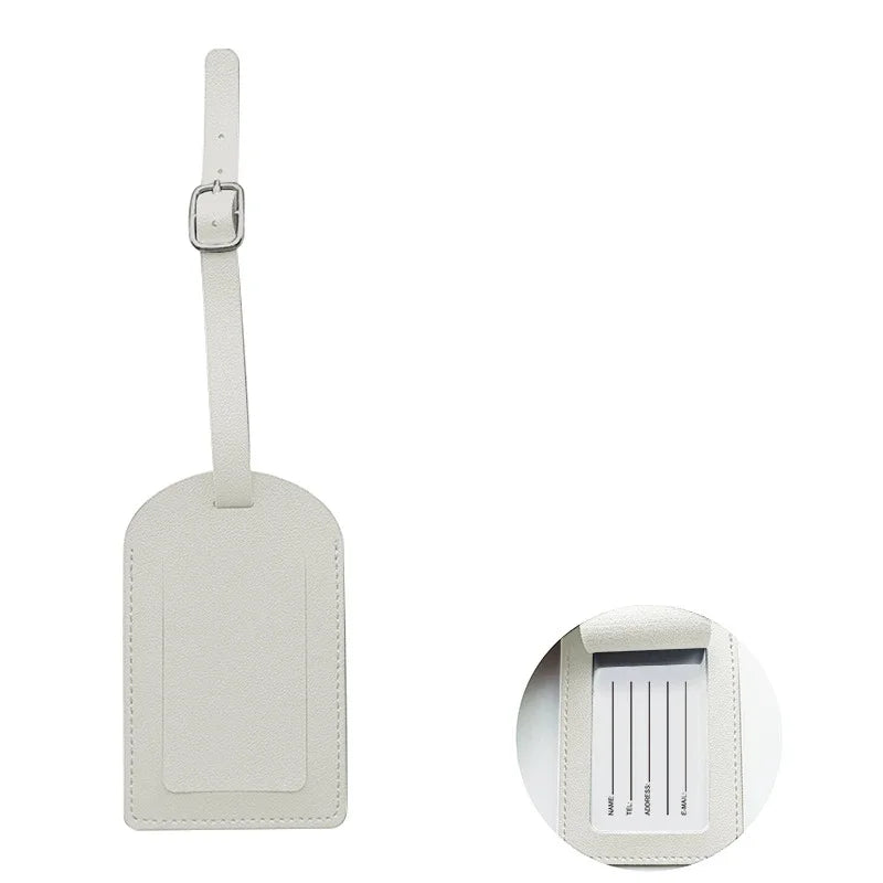 Travel Luggage Tag for Women Men Suitcase Identifier Label Baggage PU Leather Boarding Bag Tag Name ID Address Holder Accessorie