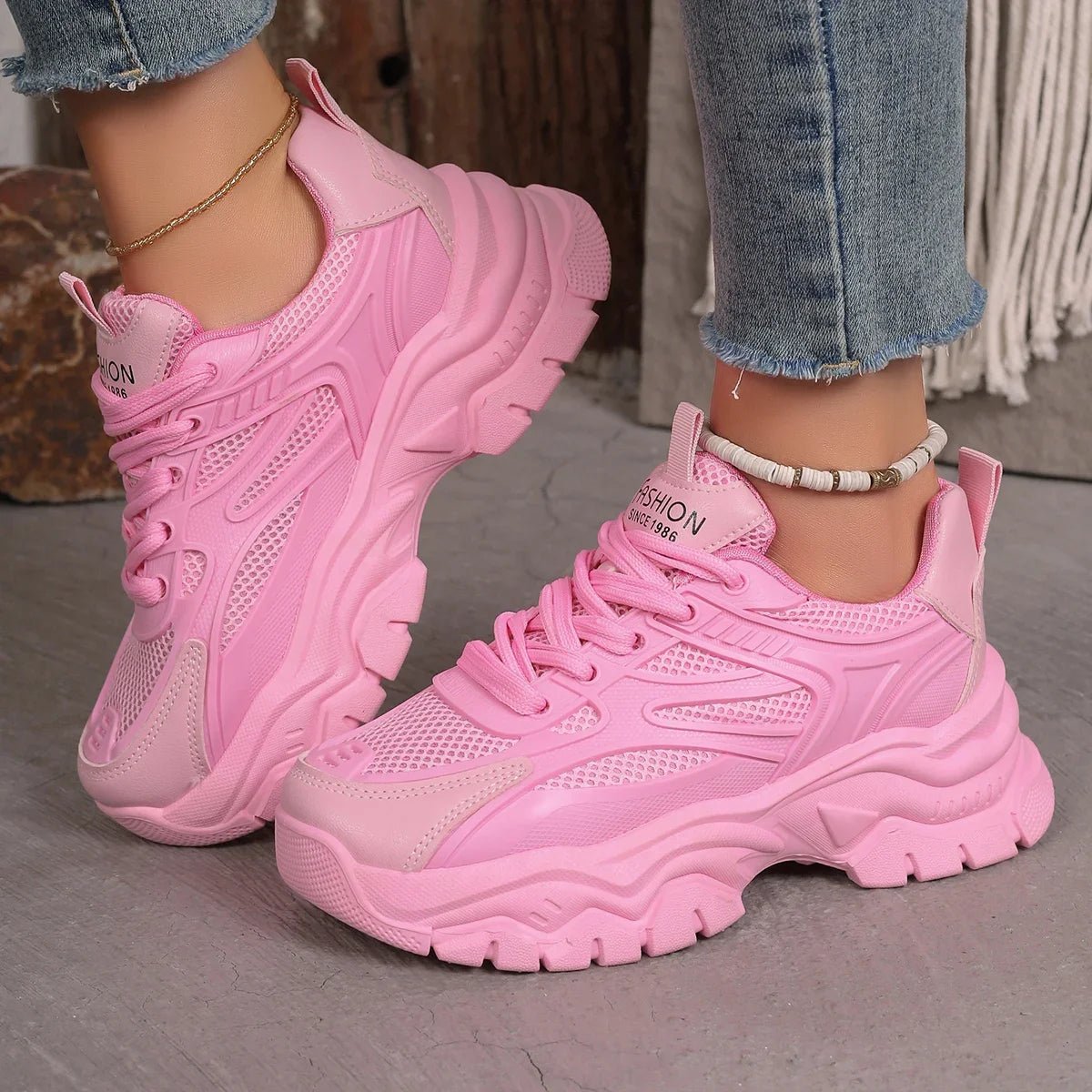Women Sneakers 2024 New Fashion Chunky Sneakers Women Outdoor Tennis Platform Sports Shoes for Women Lightweight Designer Shoes - lily supply