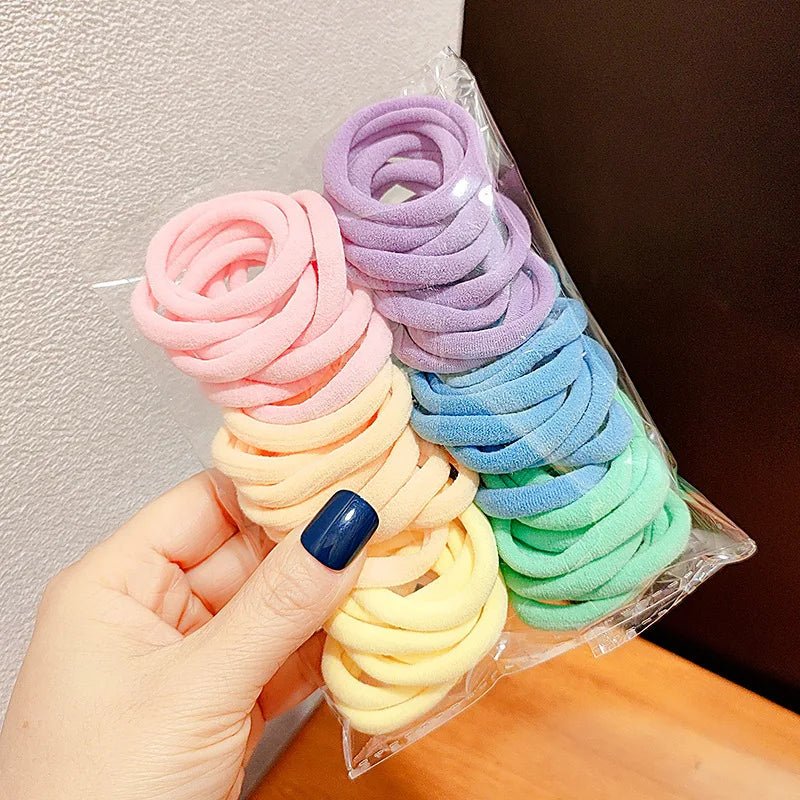 50pcs Anti - Slip Seamless Elastic Scrunchie Hair Ties - Non - Damage Running - lily supply