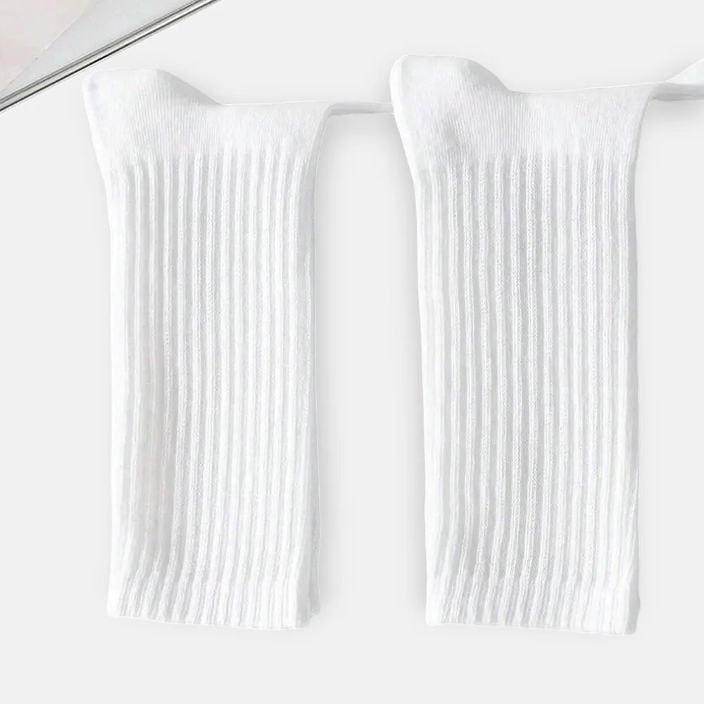 Women's Solid Stacked Knitted Socks – Mid - Calf Casual Socks - lily supply