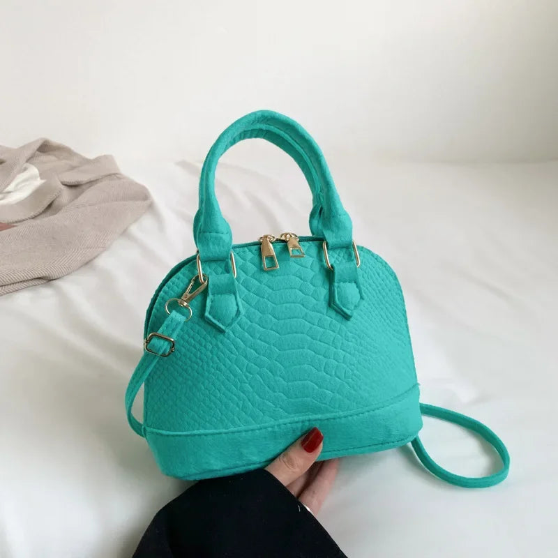 Women's Large Crossbody  Retro Felt Handbag with Makeup Organizer Solid-Color Casual Purse for Everyday Use Travel 핸드백