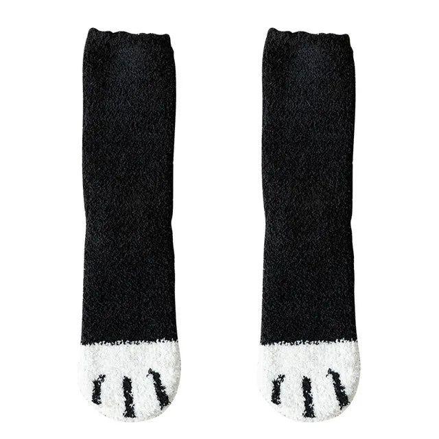 Women's Kawaii 3D Dog & Cat Paw Fleece Socks – Cute Fluffy Socks - lily supply