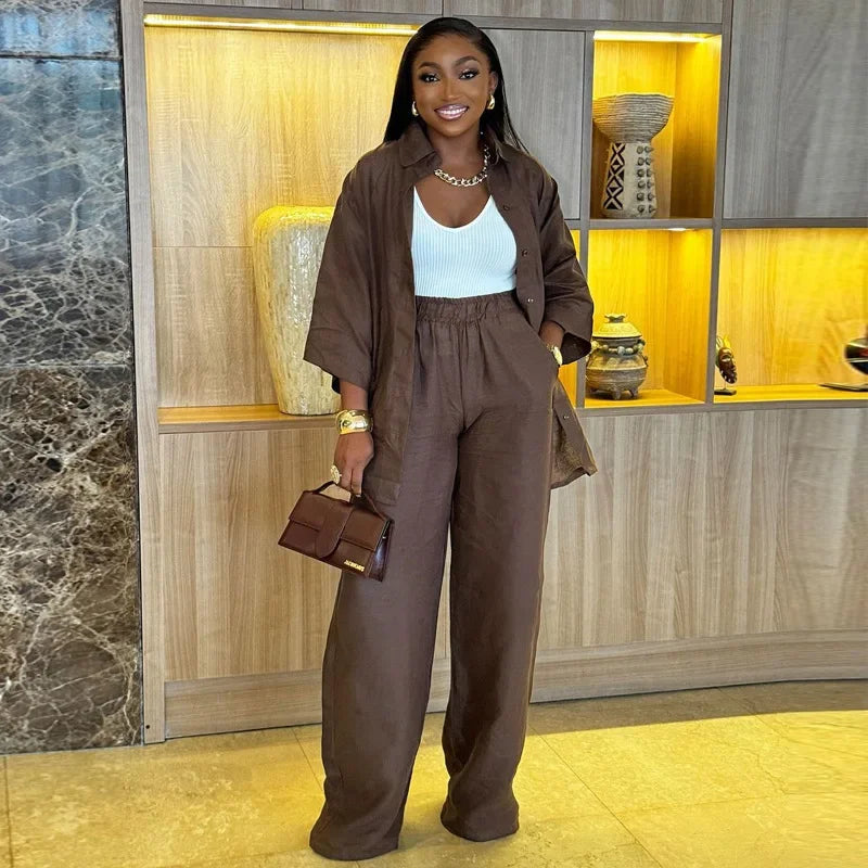 Elegant Two-Piece Shirt & Trouser Set