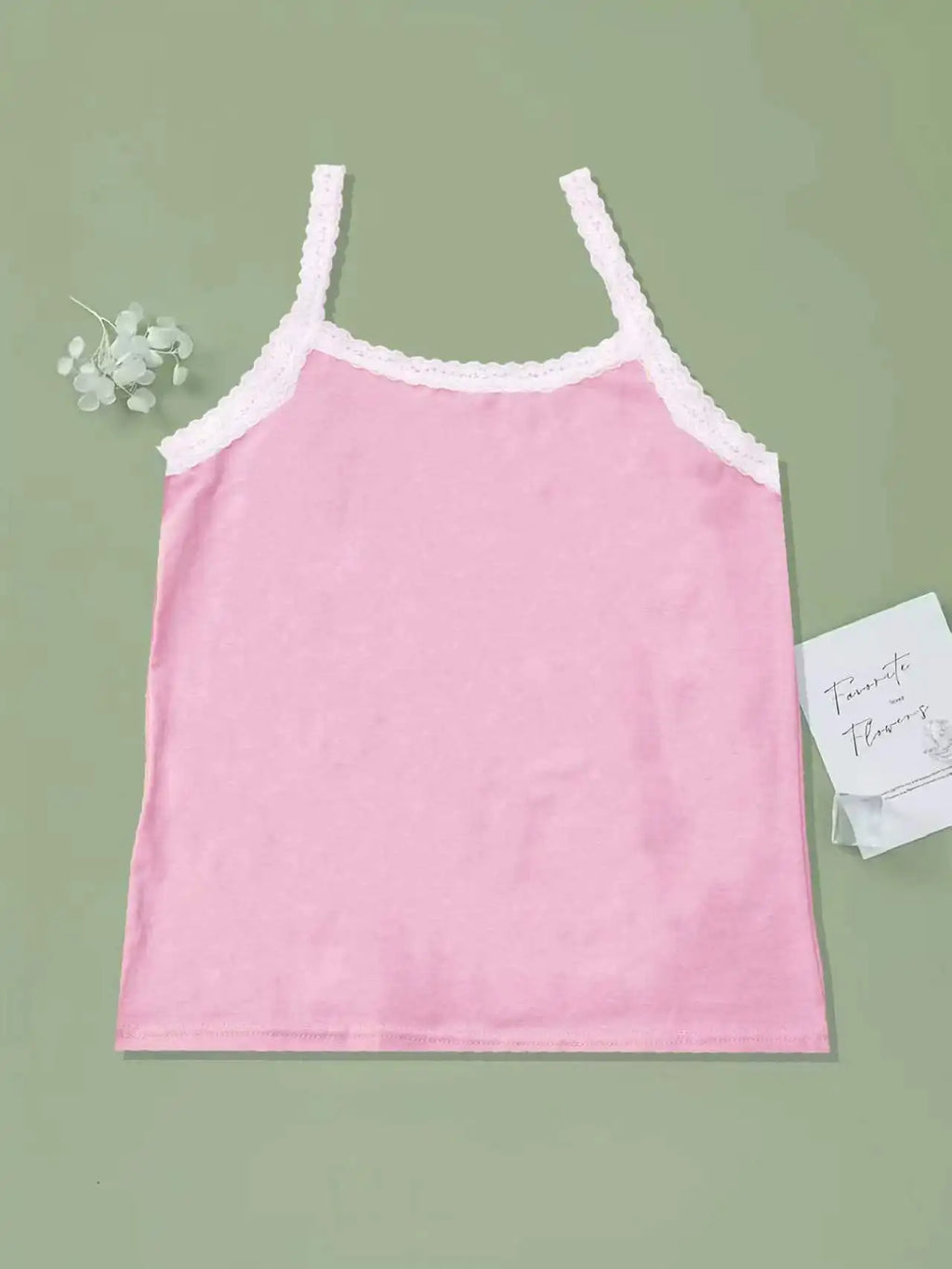 Girls' Lace Camisole 4 - Piece Set, Multi - Color, Soft Cotton, Student Sports Tank Top, Fashionable Simple Color Matching Camisole - lily supply