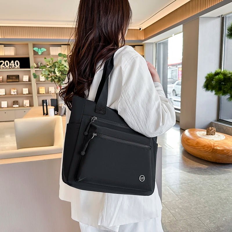Women's Waterproof Canvas Eco Shoulder Tote Bag - Work School Travel Shopping - lily supply
