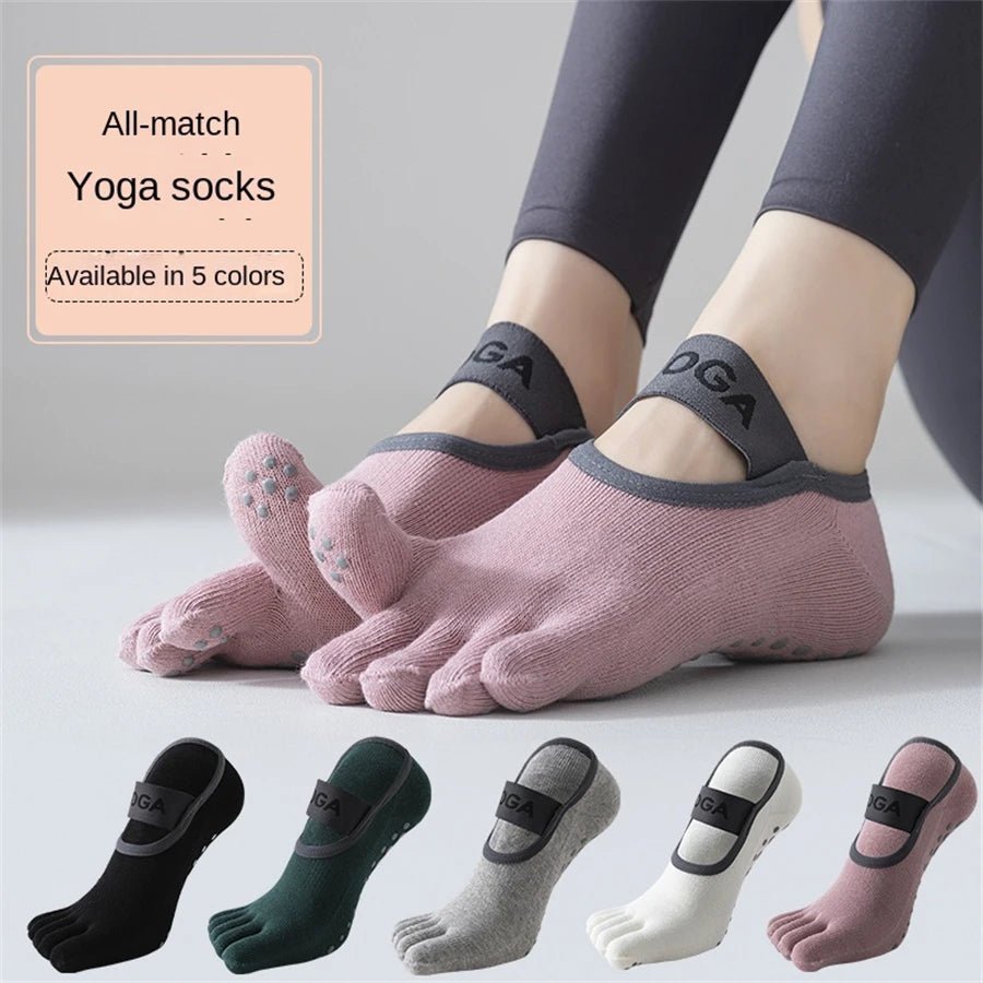 Women's Anti - Slip Five Finger Yoga Socks – Toe Grip Socks - lily supply