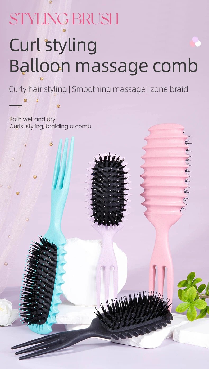 Candy Curly Hair Styling Brush - Nylon Bristle Detangling Comb - lily supply