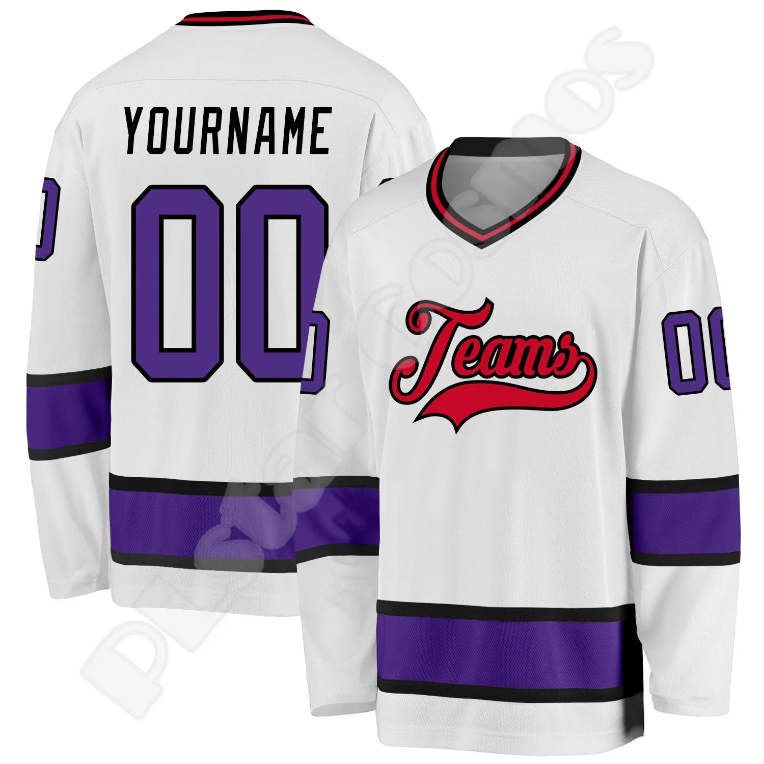 Custom Retro Hockey Jersey – Personalised Name, Team Logo & Number - lily supply