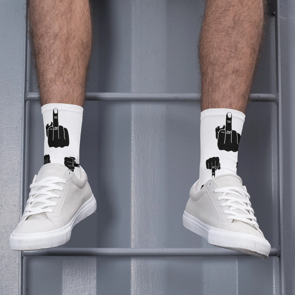 Men's Funny Finger Art Harajuku Socks - Hip Hop Novelty Party Happy Gift Socks