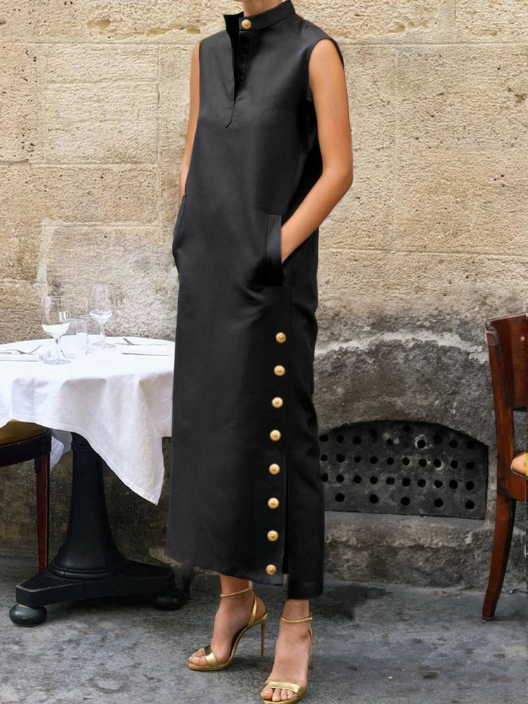 Women's Sleeveless H-Line Maxi Dress