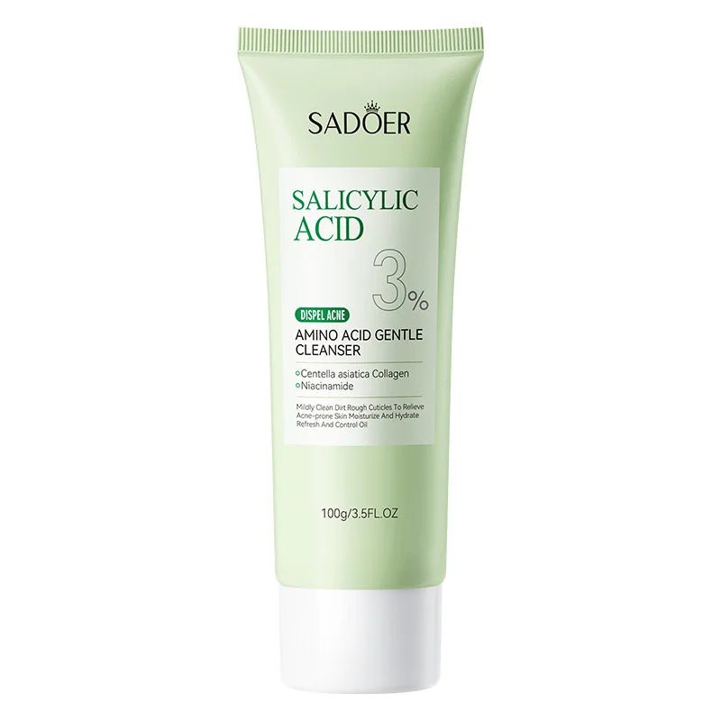 SADOER Salicylic Acid Facial Cleanser Face Wash Foam Face Cleanser Moisturizing Facial Cleansing Hydrating Skin Care Products - lily supply