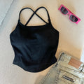 Women's Slim Strap Vest Tank Top with Chest Pad