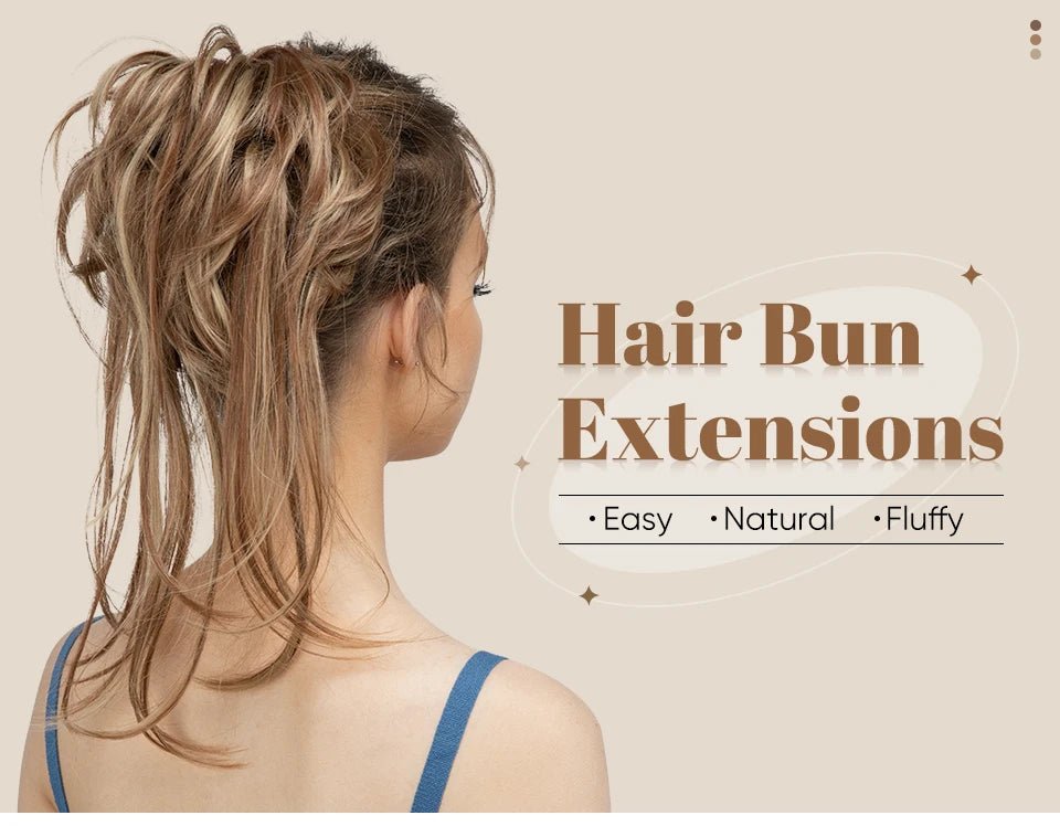 Synthetic Curly Messy Bun Hairpiece - Elastic Chignon Updo Donut - lily supply