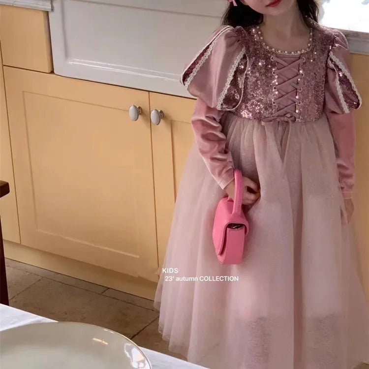 Girls Dress 2023 Spring Autumn New Western Style Children Trendy Birthday Little Girl Princess Dress - lily supply
