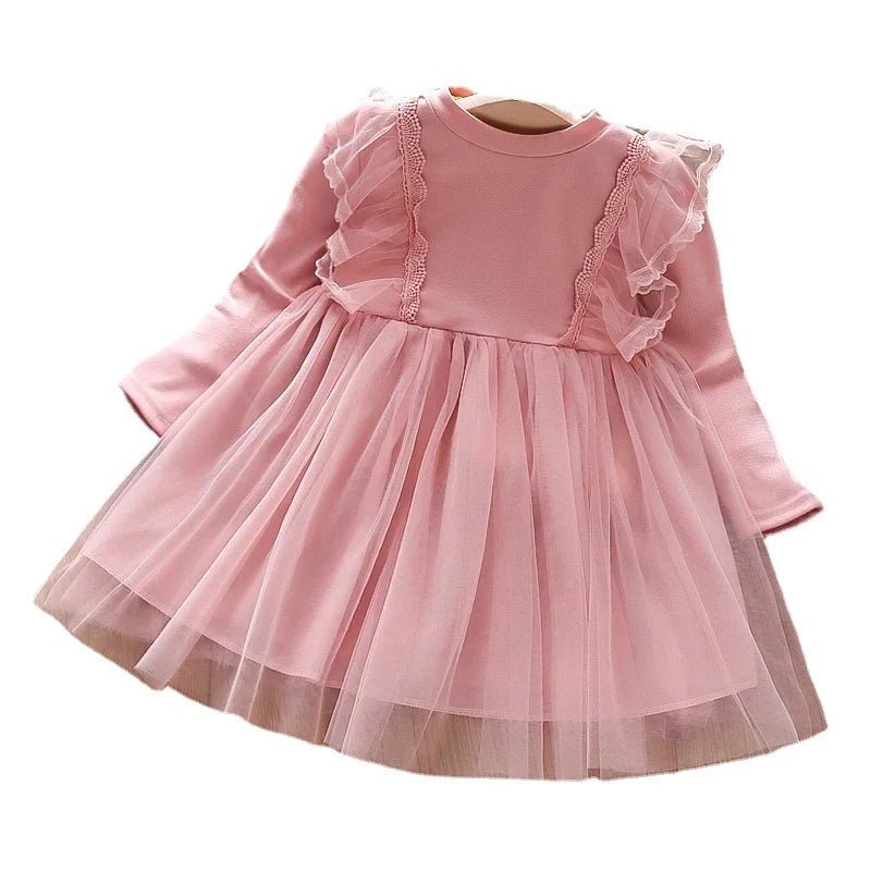 Girls Clothing Dress Autumn New Girls Dess Long Sleeve Dress Vestidos Mesh Tutu Princess Dress - lily supply