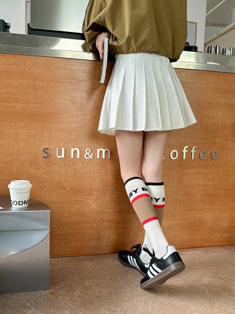 Women's Korean Retro Knee Length Socks – Vintage Style Long Socks - lily supply