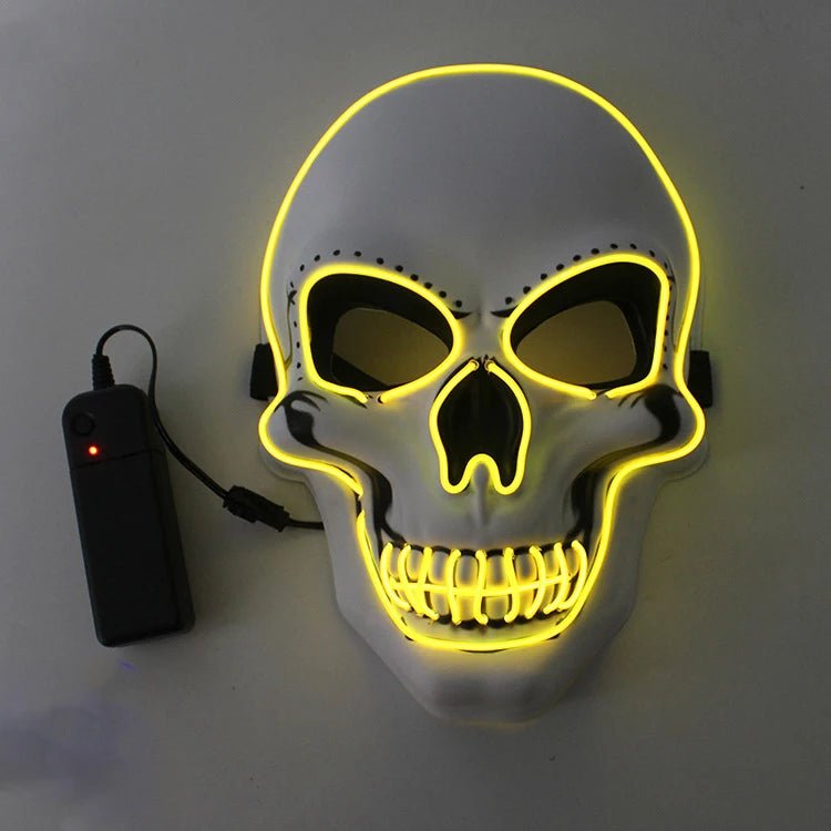 Halloween Horror Skull Mask LED Cold Light Mask LED Halloween Mask Cosplay Mask Halloween Party Decoration Luminous Skull Masks - lily supply