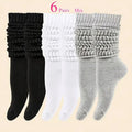 Women's Solid Stacked Knitted Socks – Mid - Calf Casual Socks - lily supply