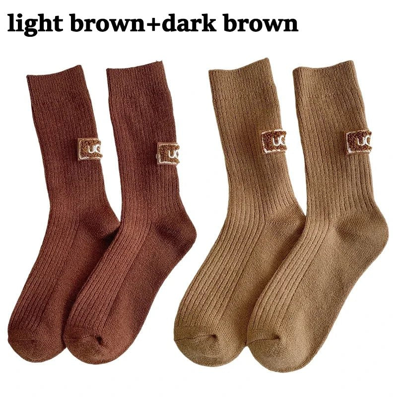 Women's Furry Heel Knitted Snow Boot Socks – Cosy Winter Boot Socks - lily supply