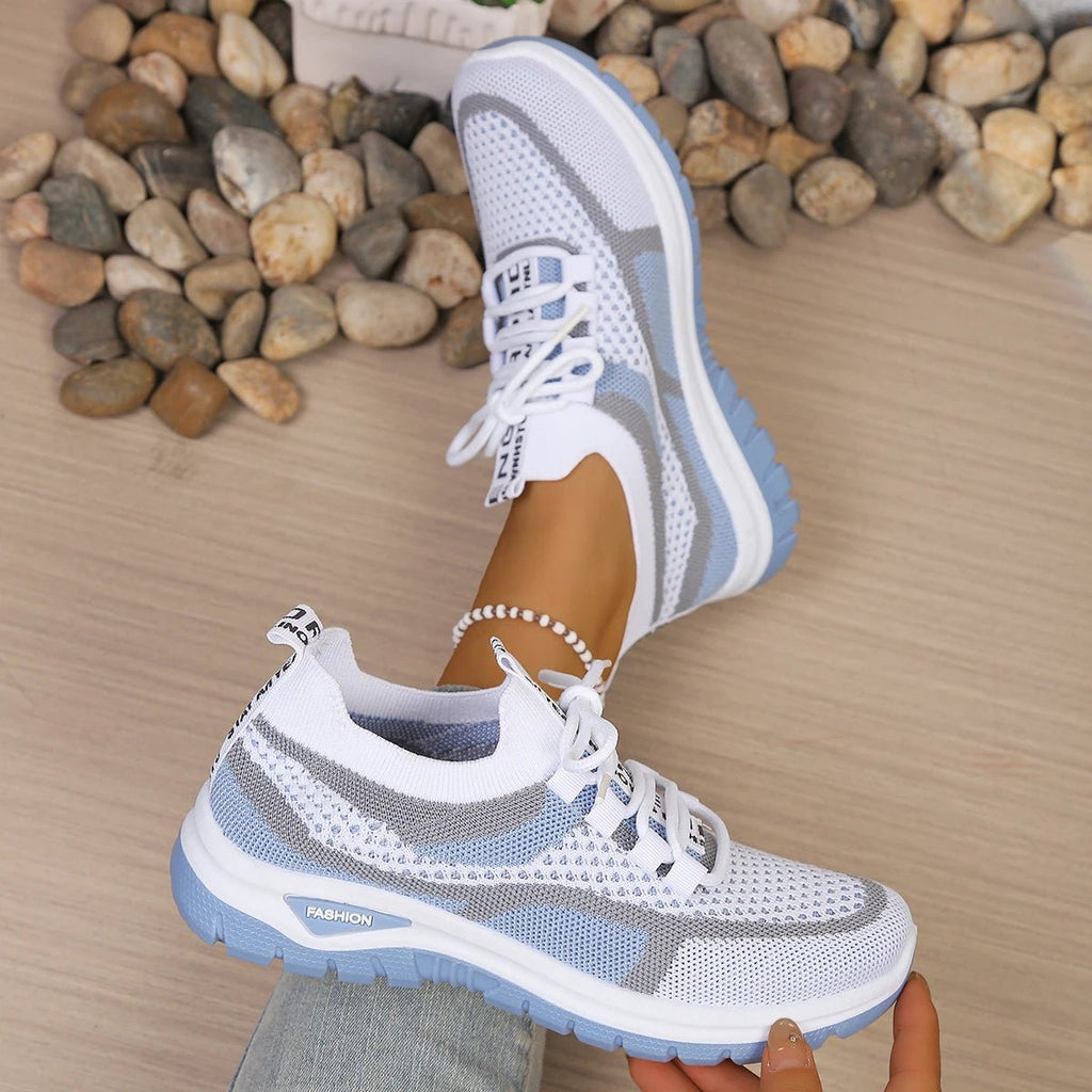Women's sports shoes breathable flying woven mesh outdoor anti - slip shoes comfortable running women shoes free shippiing shoes - lily supply
