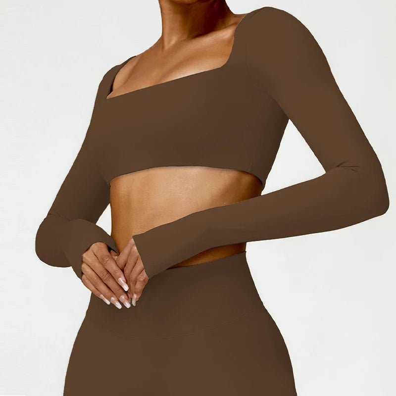 Women's Long Sleeve Gym Yoga Workout Top - lily supply