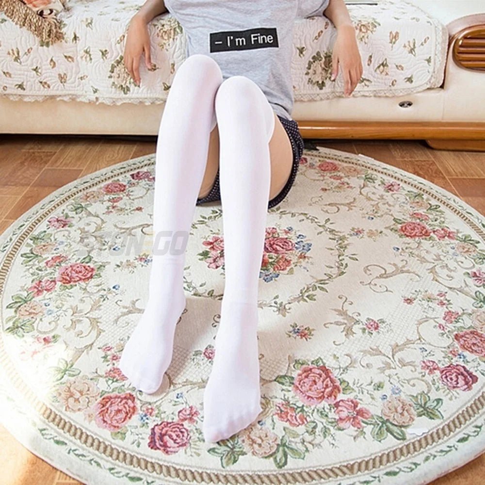 Women's Over - Knee Solid Leg Warmer Socks – Long Thigh High Socks - lily supply