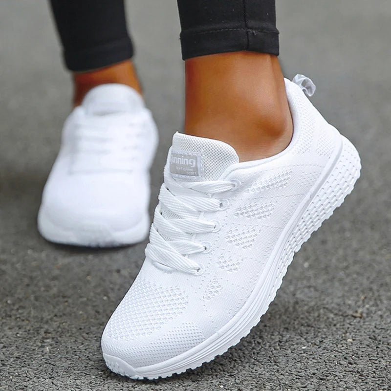 Women's Sneaker 2025 New Fashion Breathable Trainers Comfortable Sneakers Mesh Fabric Lace Up Women's Tennis Shoes For Women - lily supply