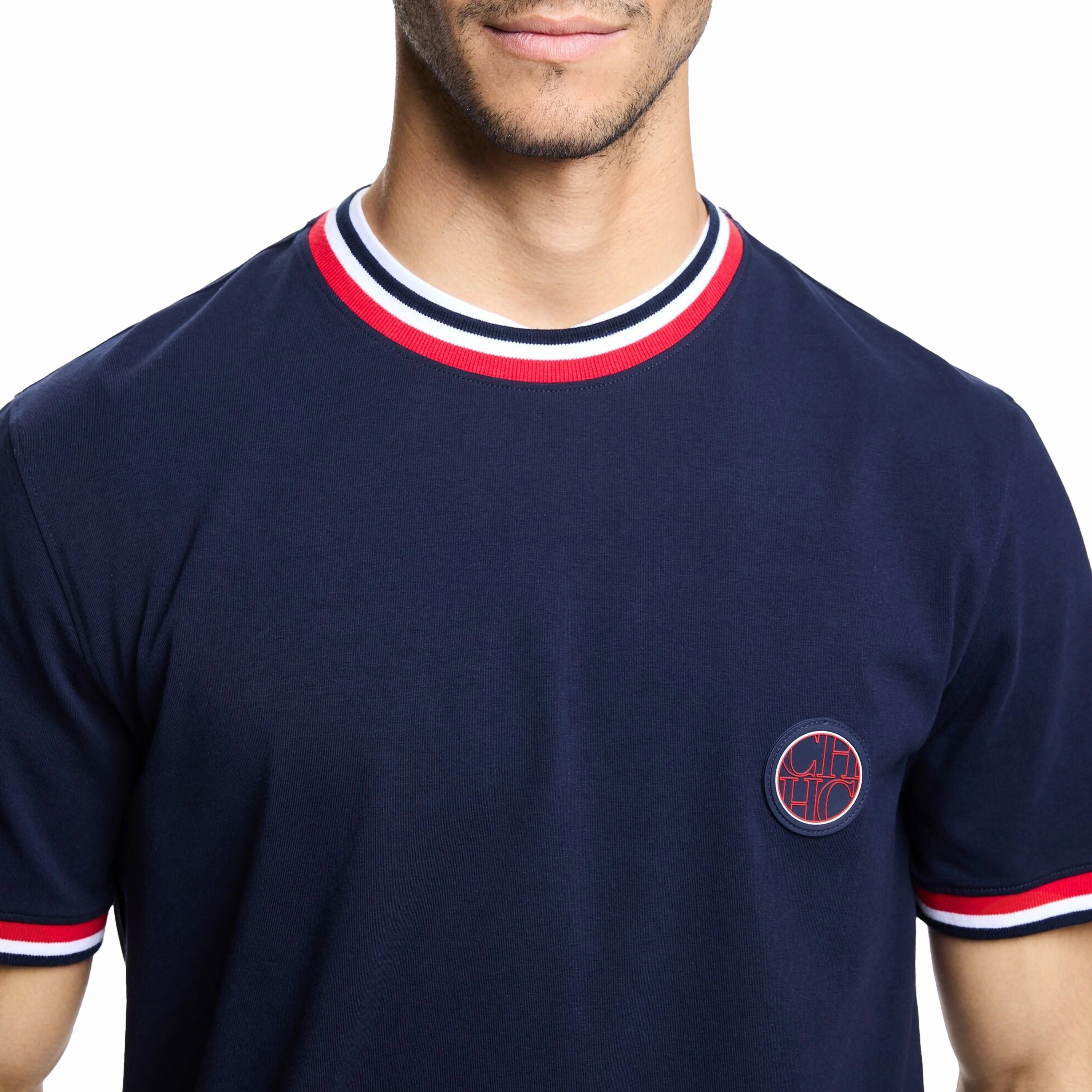 Men's Cotton Stripe O-Neck Loose Fit T-Shirt