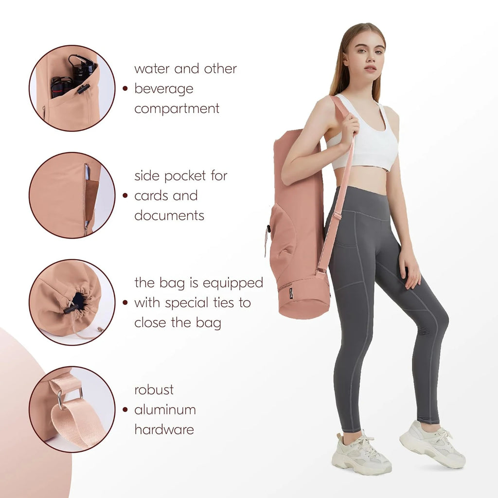 Yoga Mat Bag - Large Waterproof Tote Carrier with Adjustable Strap