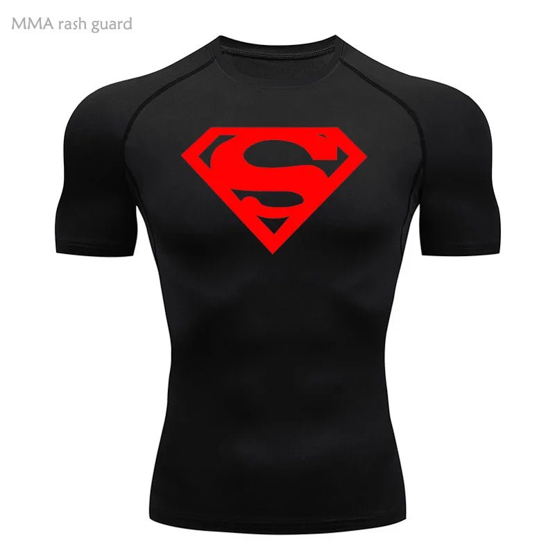 Sports Compression Shirt Men's T-Shirt Short Sleeve Quick Dry Summer Fitness Top Bodybuilder T-shirt Running Men's Gym Clothing - lily supply