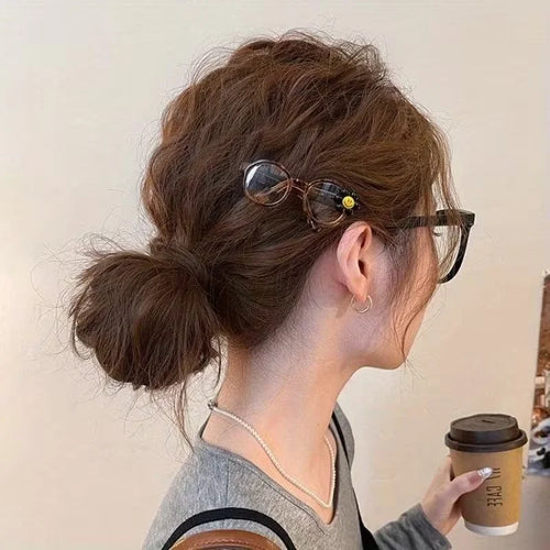 1 hairpin in the shape of smiling glasses! Design-sense hair clips, ladies' side clips, hair accessories, forehead bangs clips
